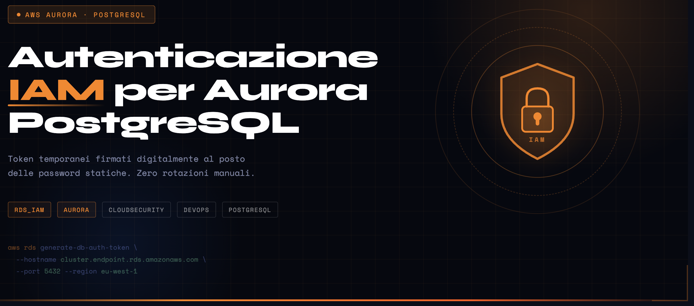 Autenticazione al database Aurora PostgreSQL con IAM